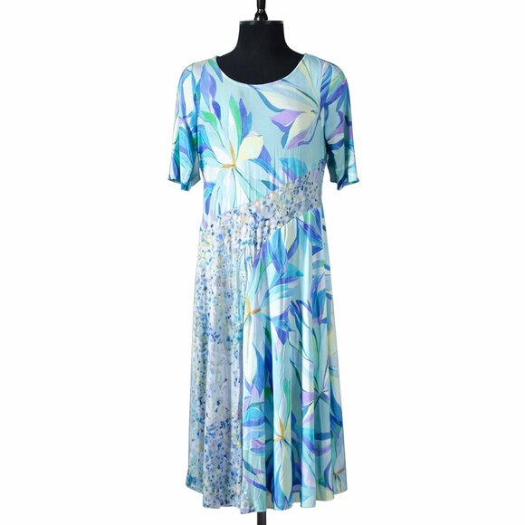 Soft Surroundings Dresses & Skirts - Soft Surroundings Stella Floral Maxi Dress XL Painterly Watercolor Pastel Knit